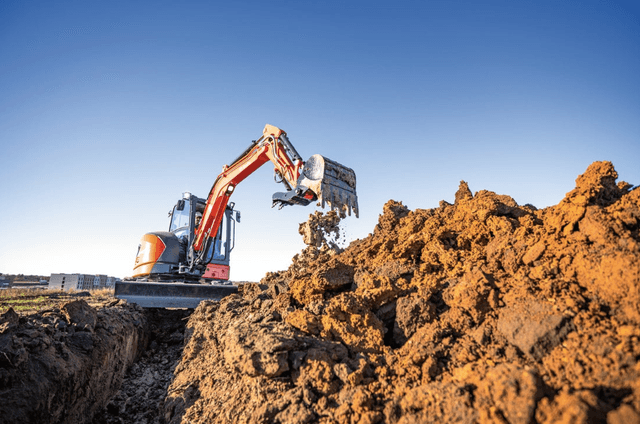 Excavator on construction site