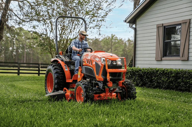Man riding on a tractor